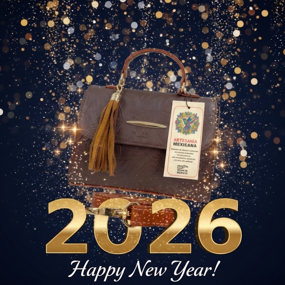 Handmade Handbags - Brown Cognac Sunflower Embossed Tooled Artisan LEATHER Crossbody Handbag Purse